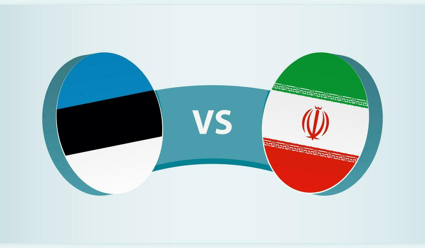 Estonia versus irán, equipo Deportes competencia concepto. vector