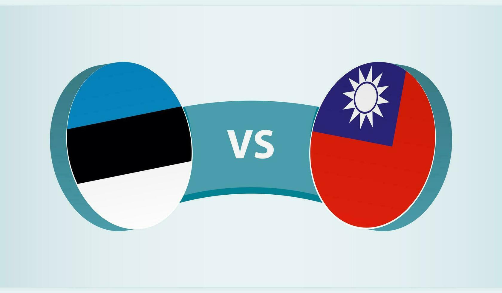 Estonia versus Taiwán, equipo Deportes competencia concepto. vector