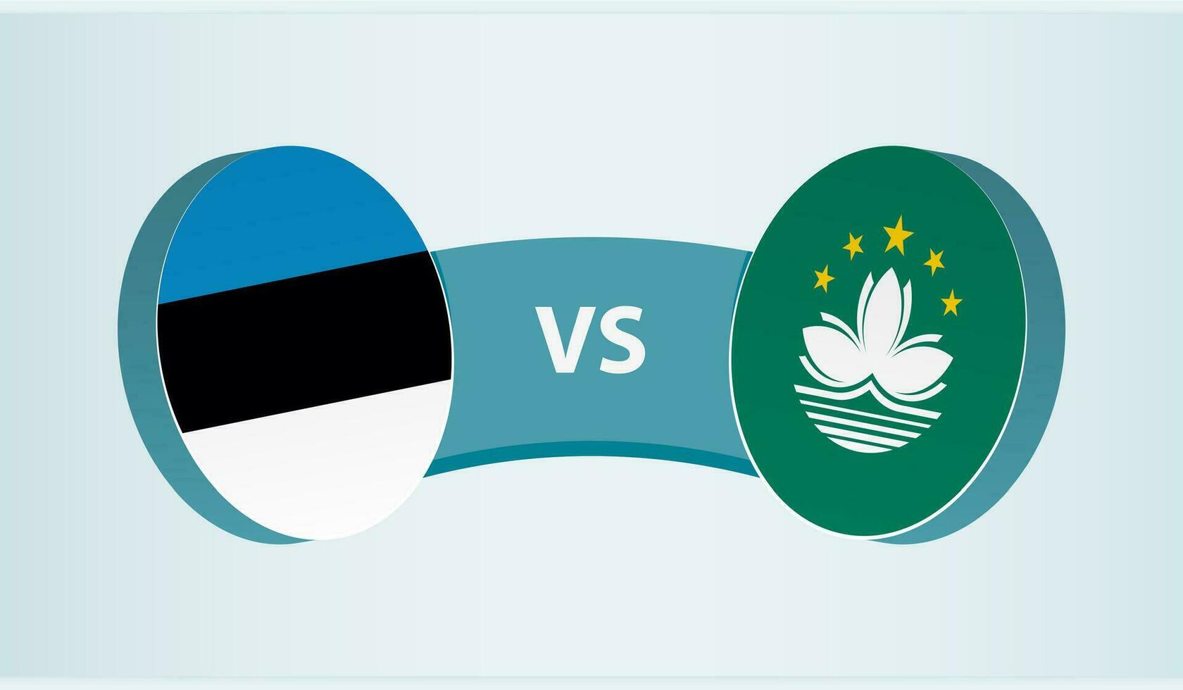 Estonia versus macao, equipo Deportes competencia concepto. vector