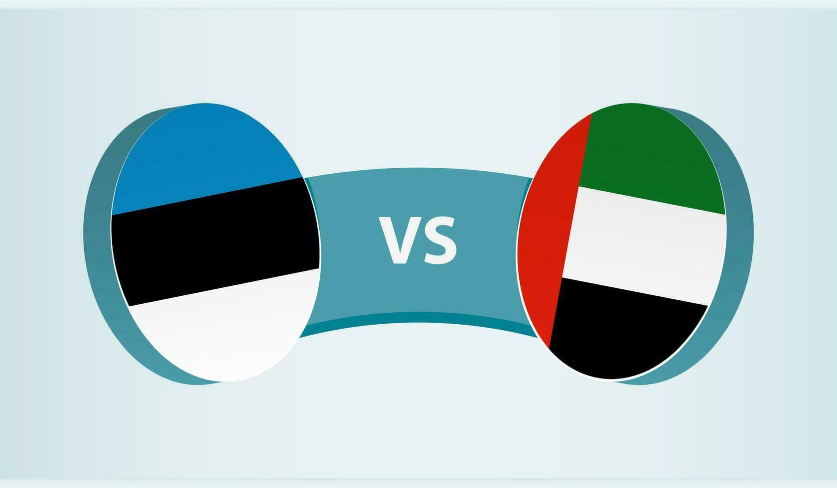 Estonia versus unido árabe emiratos, equipo Deportes competencia concepto. vector
