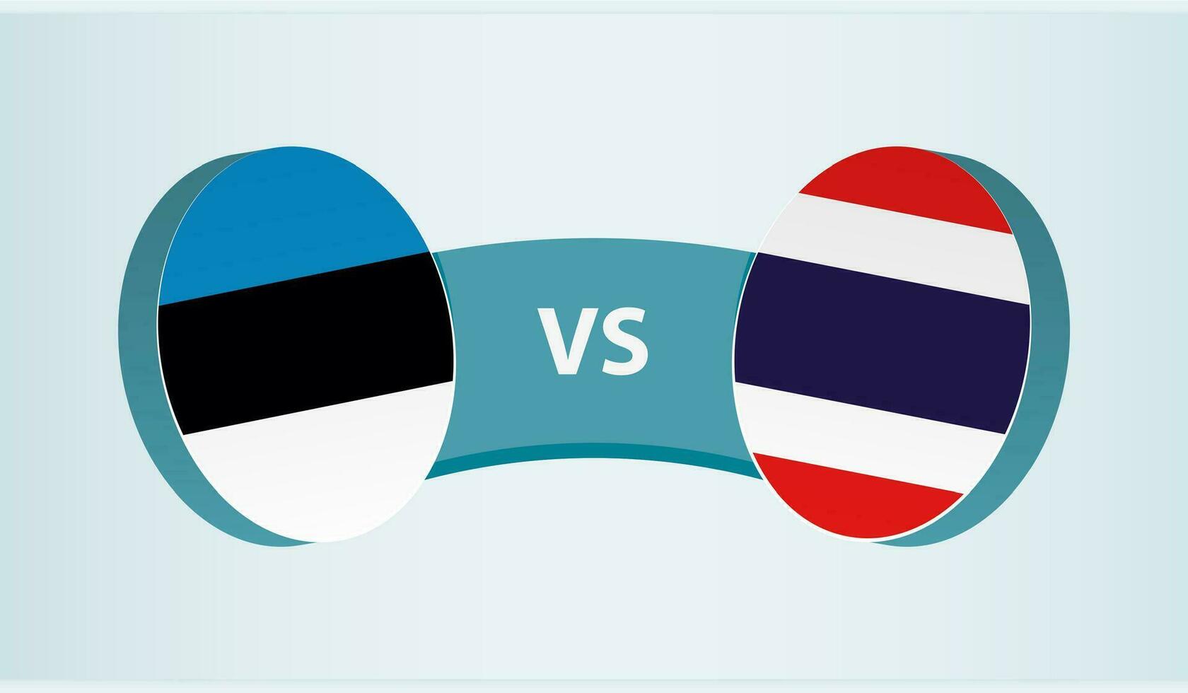 Estonia versus tailandia, equipo Deportes competencia concepto. vector