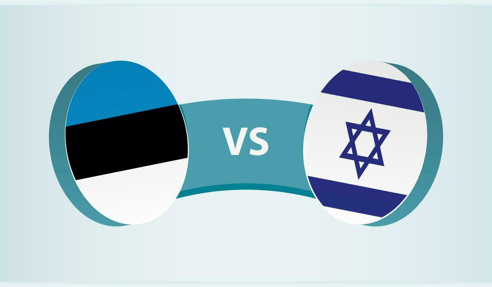 Estonia versus Israel, team sports competition concept. vector