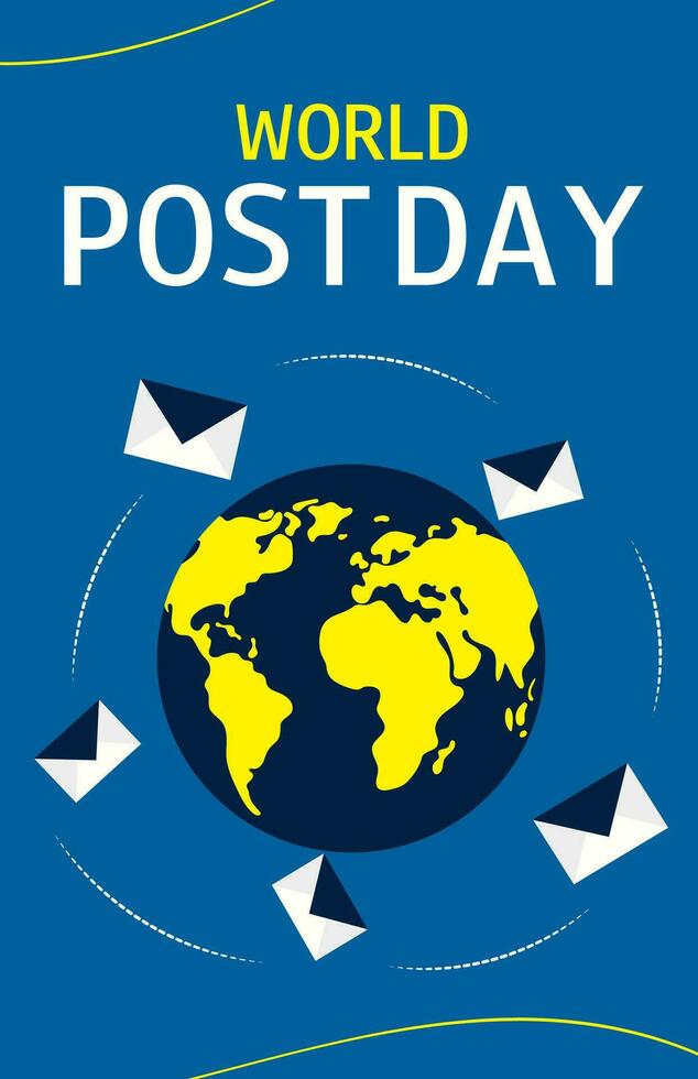 World Post Day. Vertical banner. Vector illustration for card, poster or advertising.