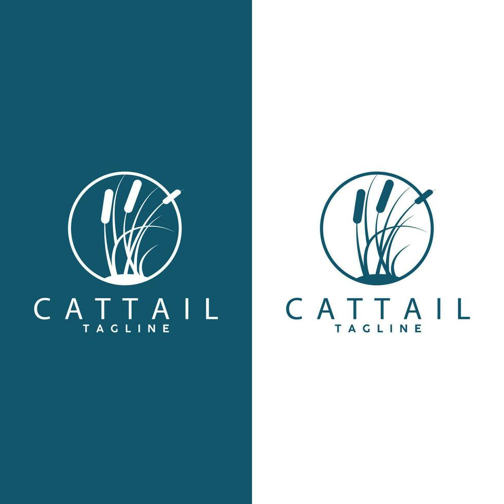 Cattail Logo Design Vector Simple Illustration Symbol Template