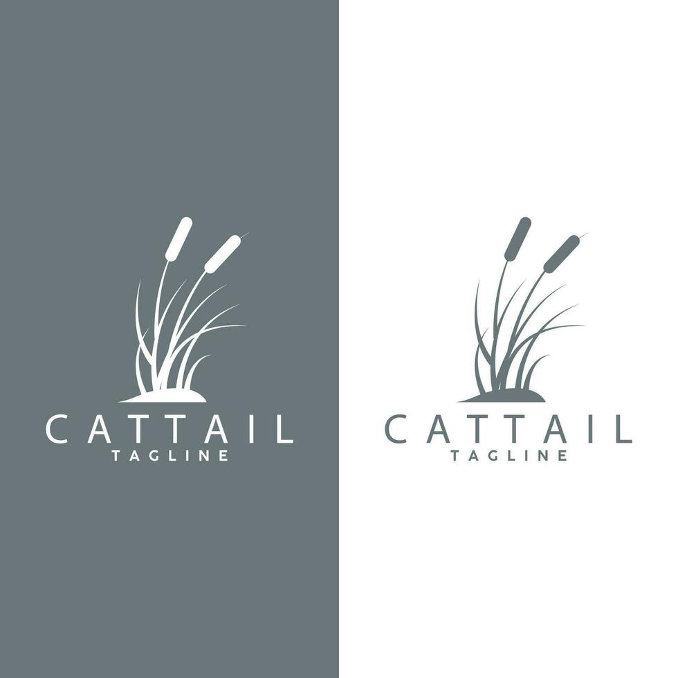 Cattail Logo Design Vector Simple Illustration Symbol Template