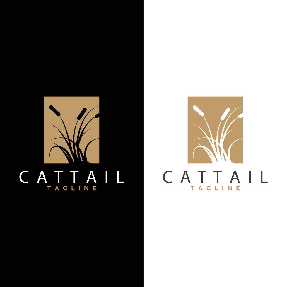 Cattail Logo Design Vector Simple Illustration Symbol Template