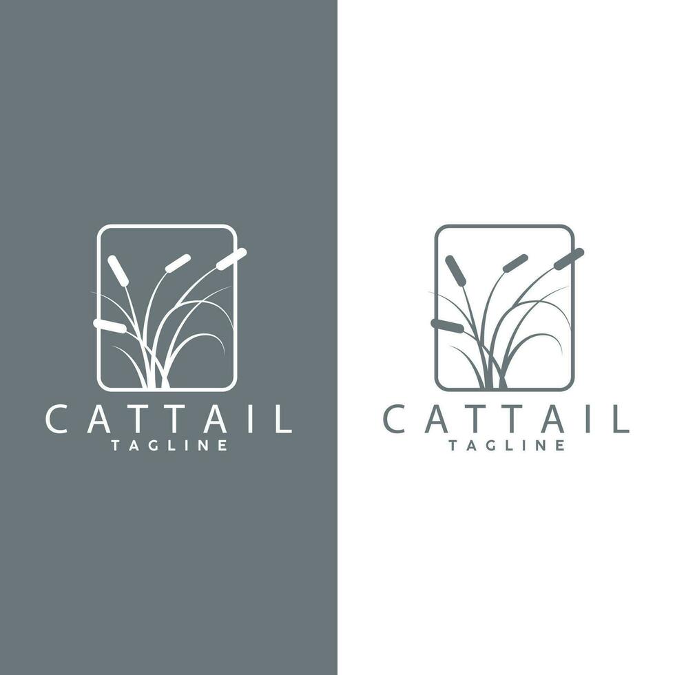 Cattail Logo Design Vector Simple Illustration Symbol Template