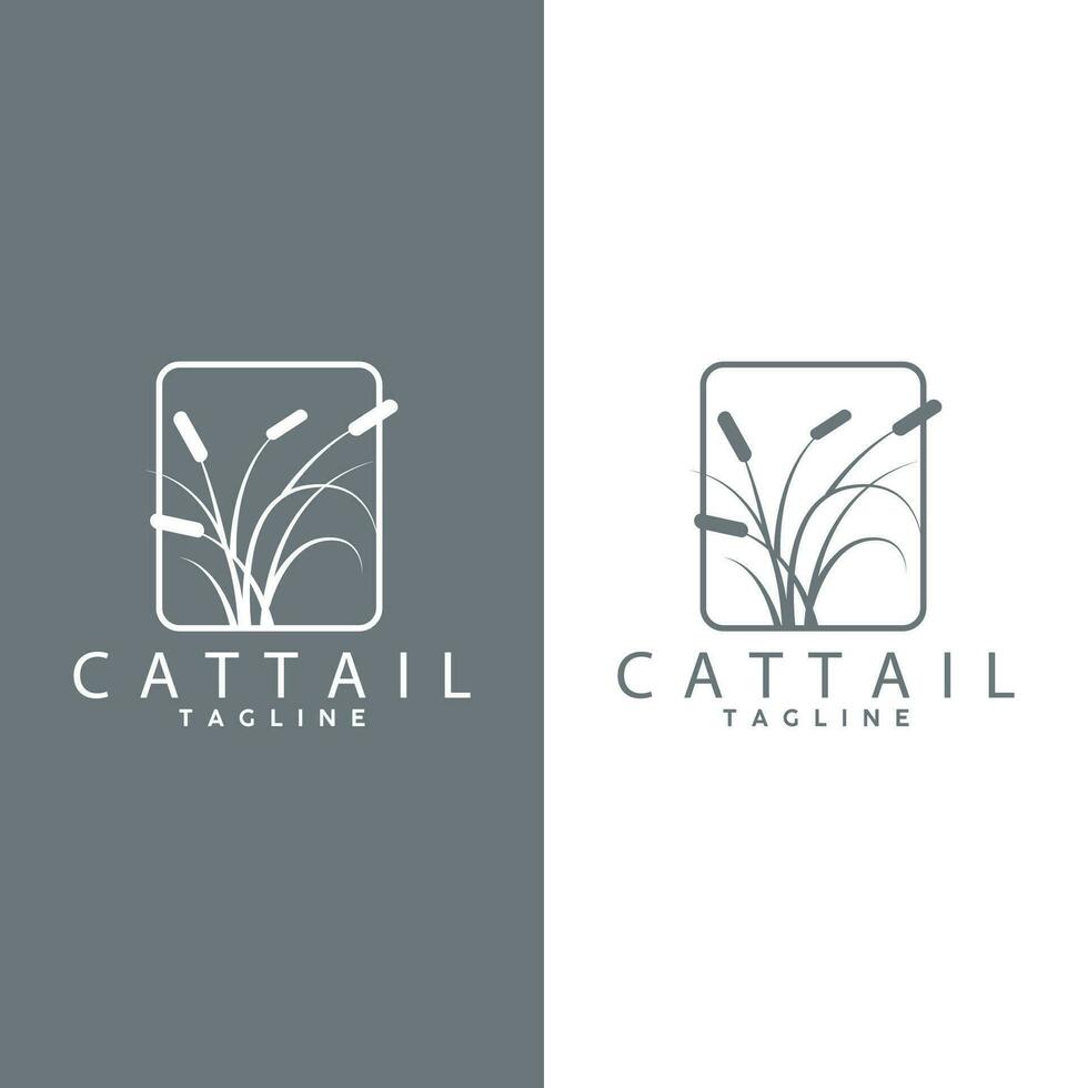 Cattail Logo Design Vector Simple Illustration Symbol Template