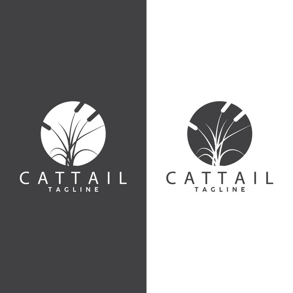 Cattail Logo Design Vector Simple Illustration Symbol Template