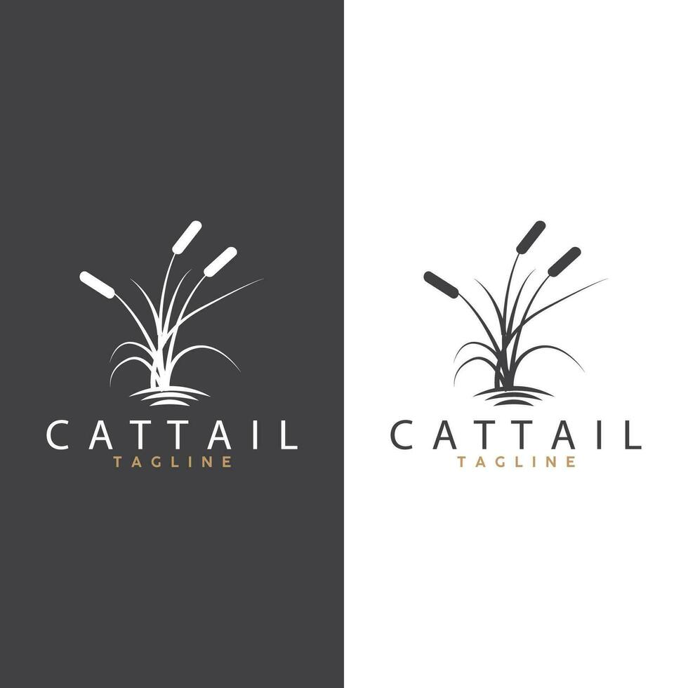 Cattail Logo Design Vector Simple Illustration Symbol Template