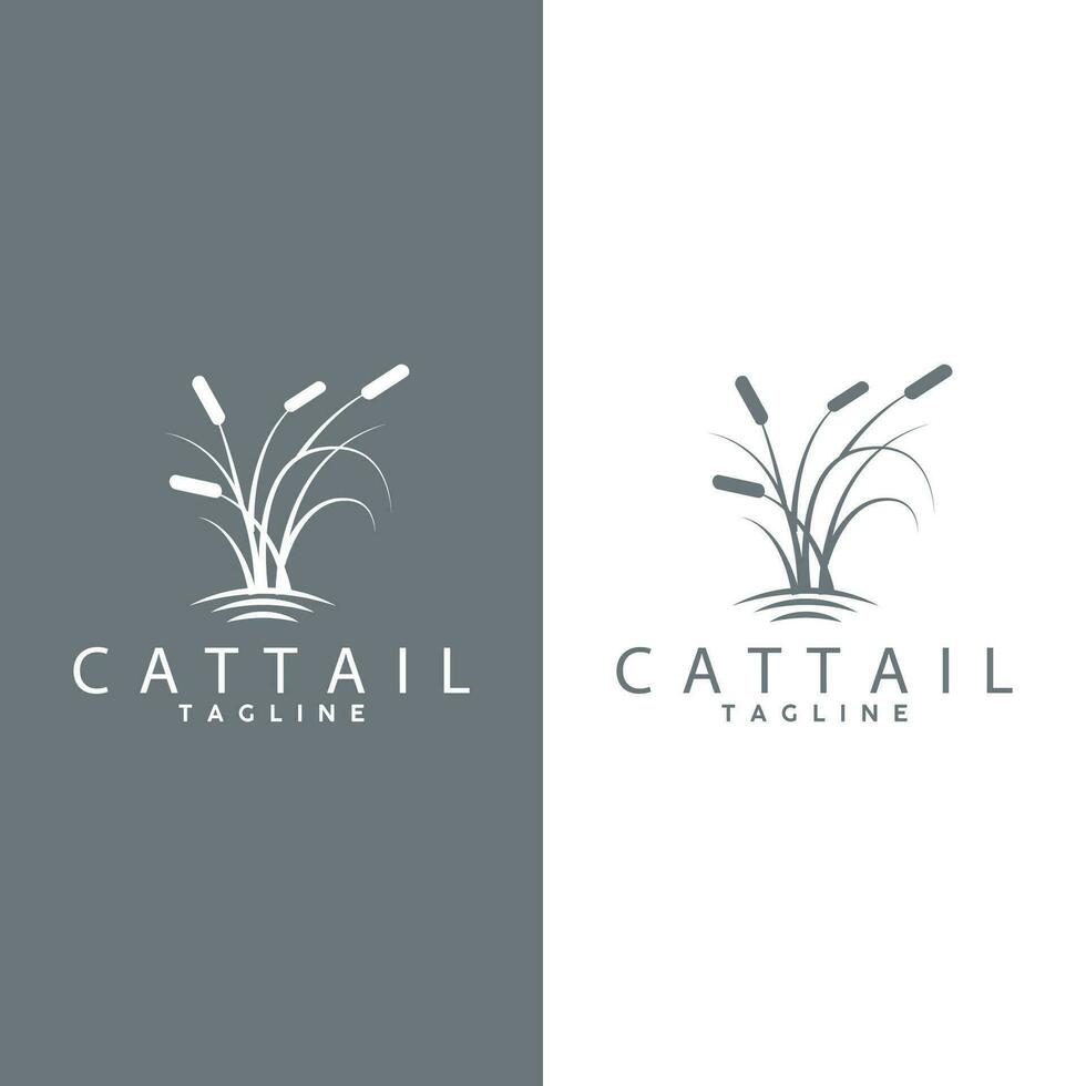 Cattail Logo Design Vector Simple Illustration Symbol Template