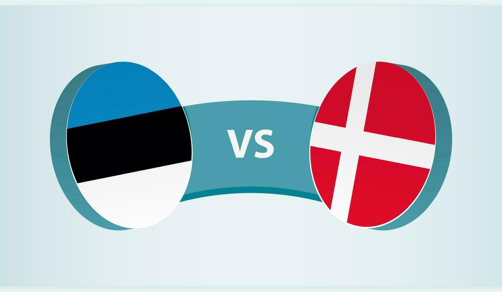 Estonia versus Dinamarca, equipo Deportes competencia concepto. vector