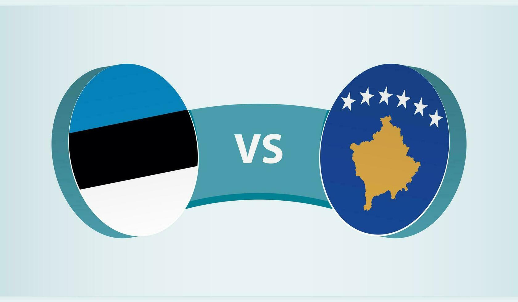 Estonia versus Kosovo, equipo Deportes competencia concepto. vector