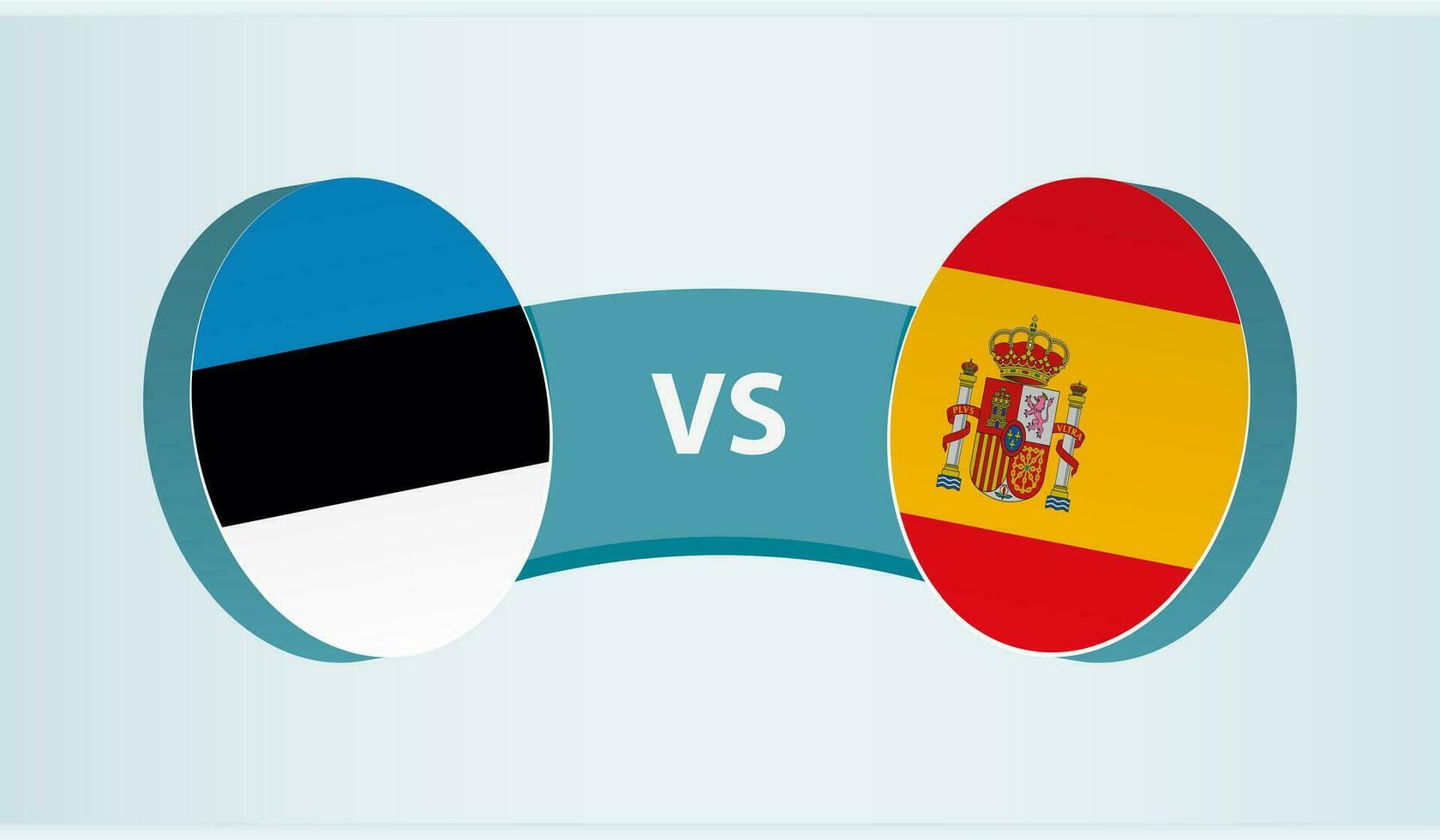 Estonia versus España, equipo Deportes competencia concepto. vector