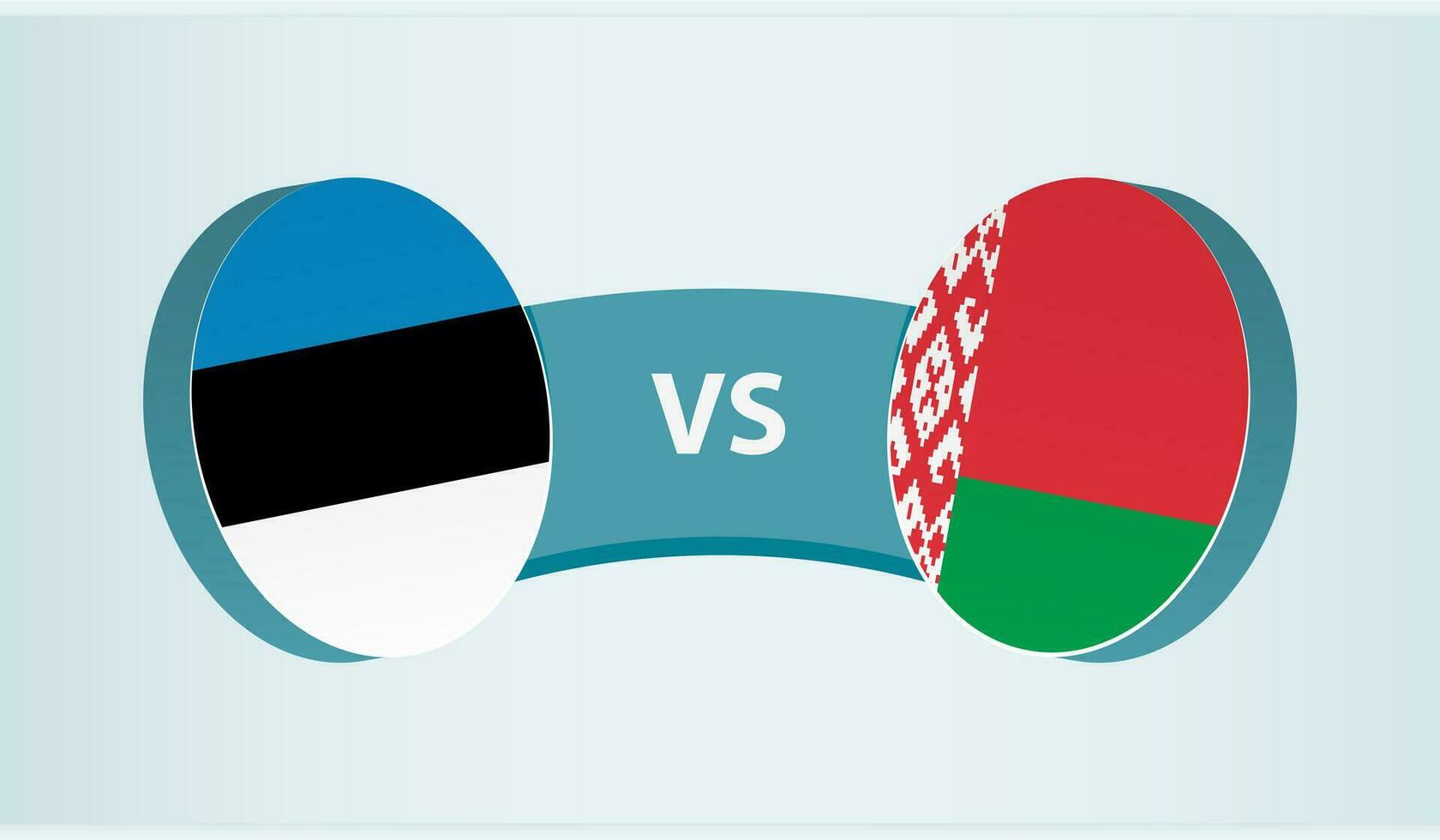 Estonia versus bielorrusia, equipo Deportes competencia concepto. vector