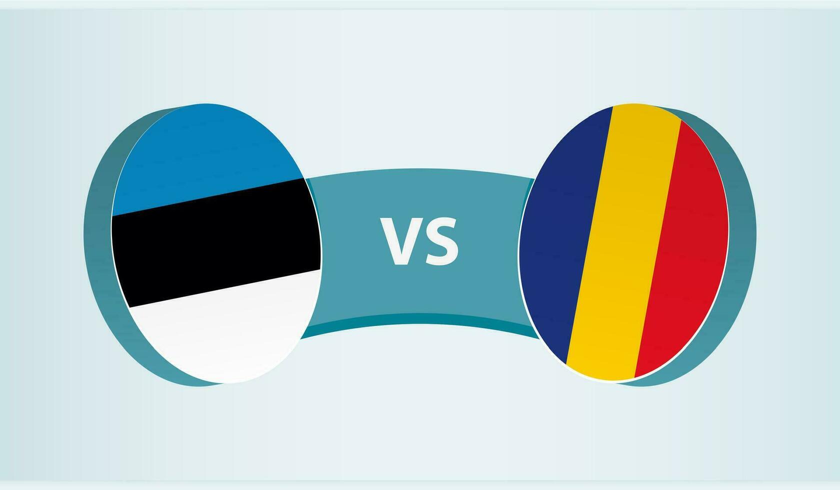 Estonia versus Rumania, equipo Deportes competencia concepto. vector