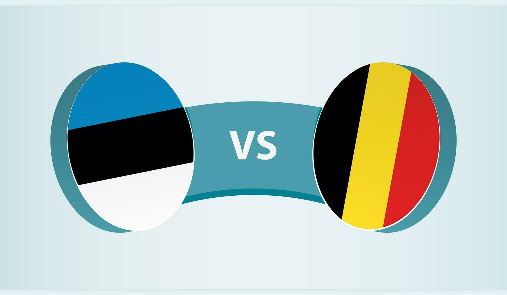Estonia versus Bélgica, equipo Deportes competencia concepto. vector