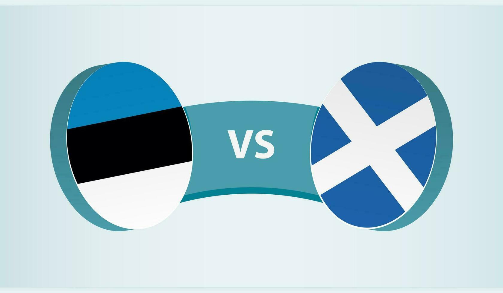 Estonia versus Escocia, equipo Deportes competencia concepto. vector