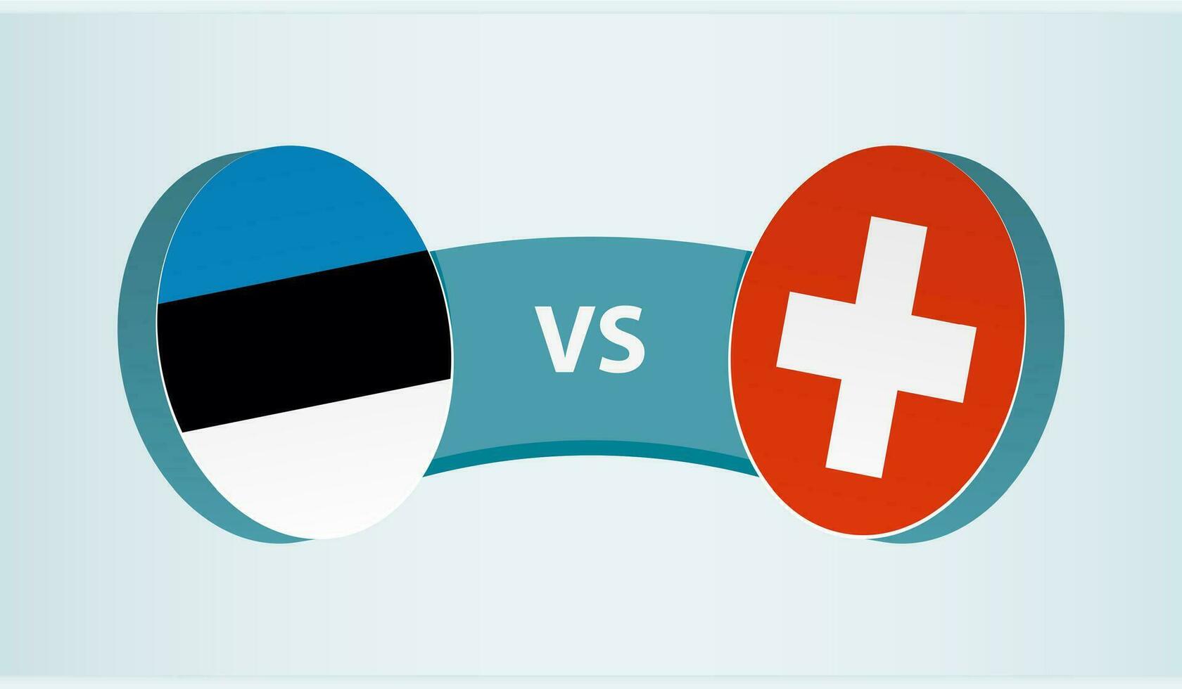 Estonia versus Switzerland, team sports competition concept. vector
