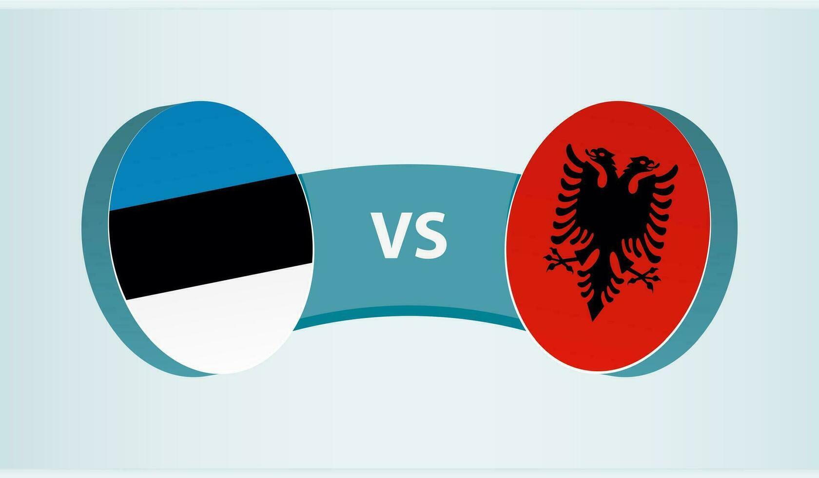 Estonia versus albania, equipo Deportes competencia concepto. vector