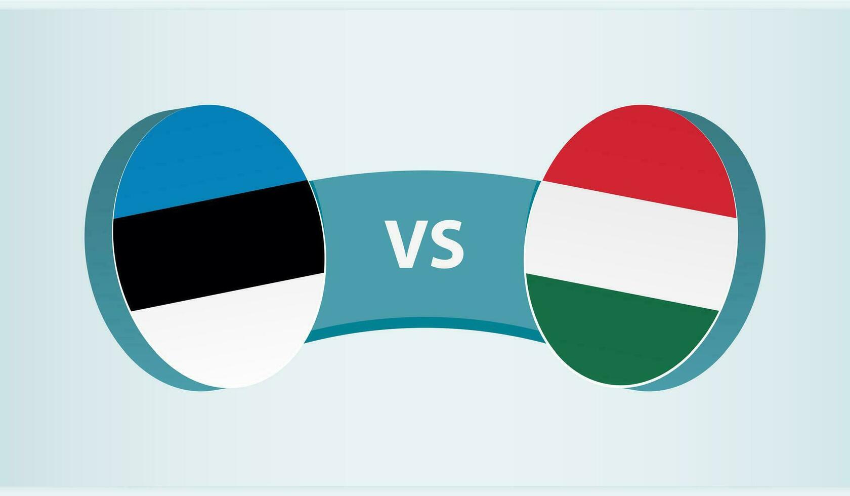 Estonia versus Hungría, equipo Deportes competencia concepto. vector