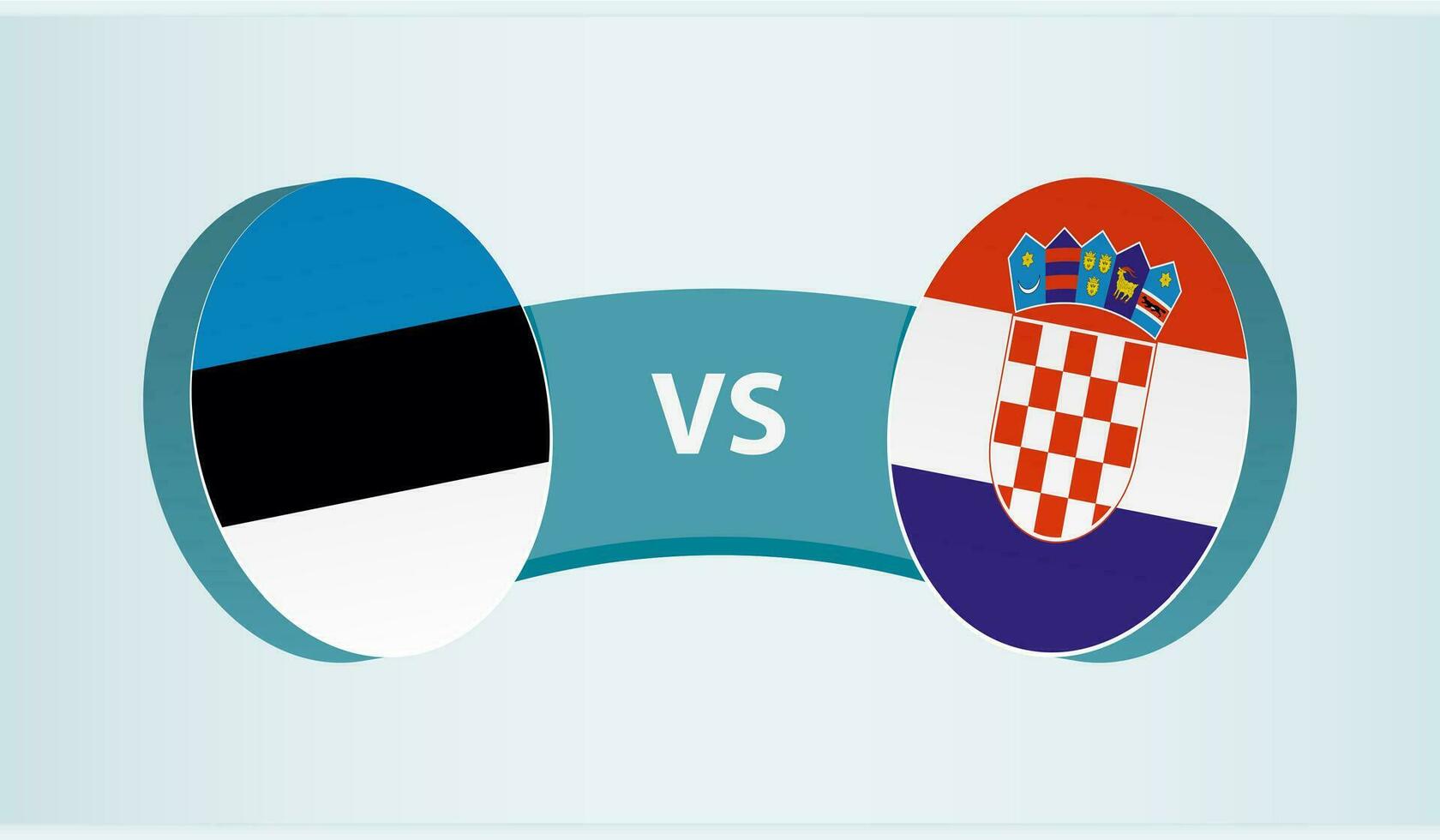 Estonia versus Croacia, equipo Deportes competencia concepto. vector