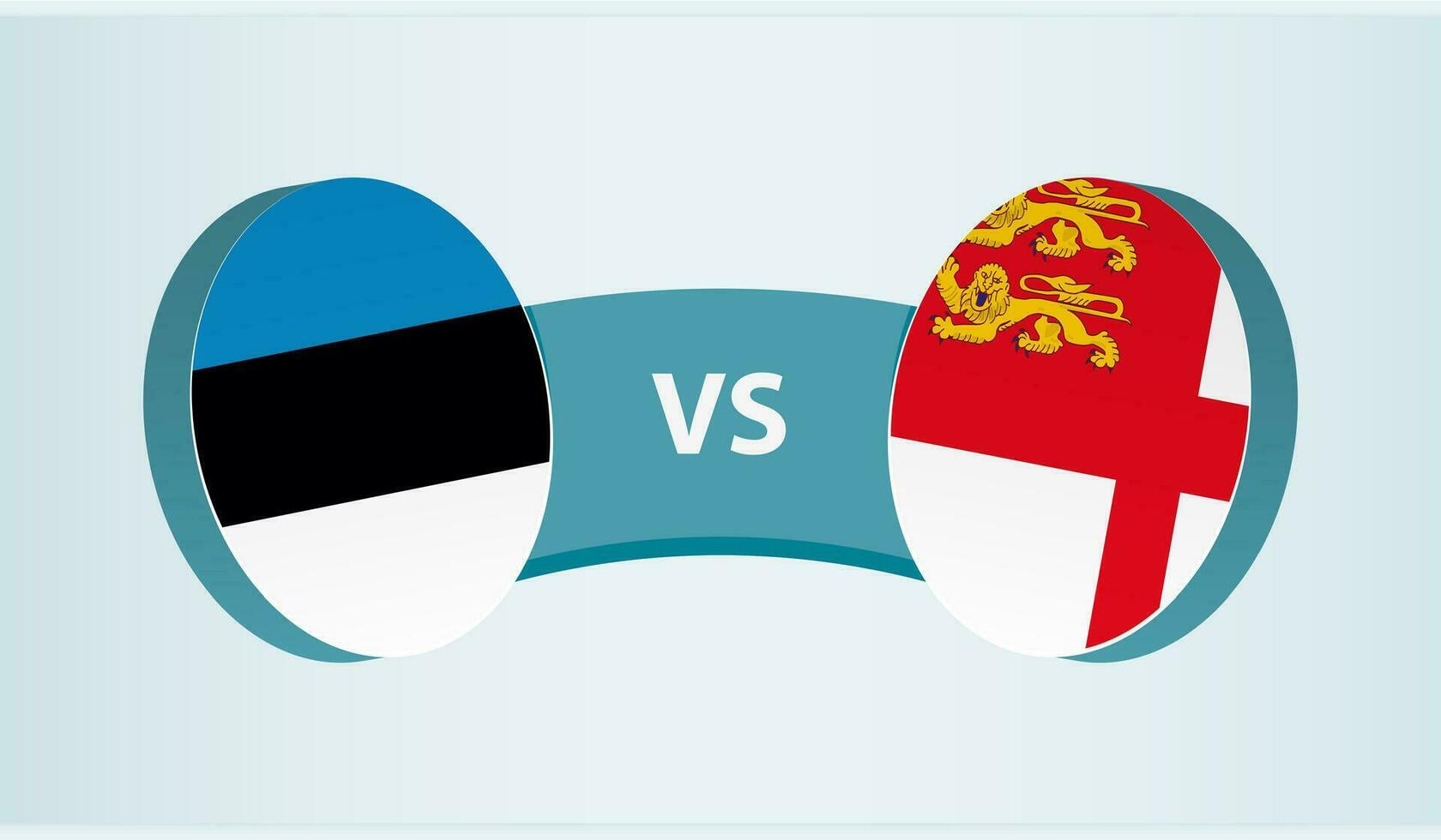 Estonia versus sarco, equipo Deportes competencia concepto. vector