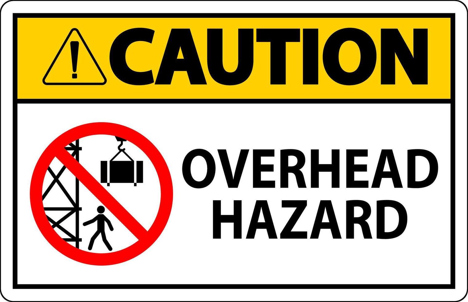 Caution Sign Overhead Hazard vector