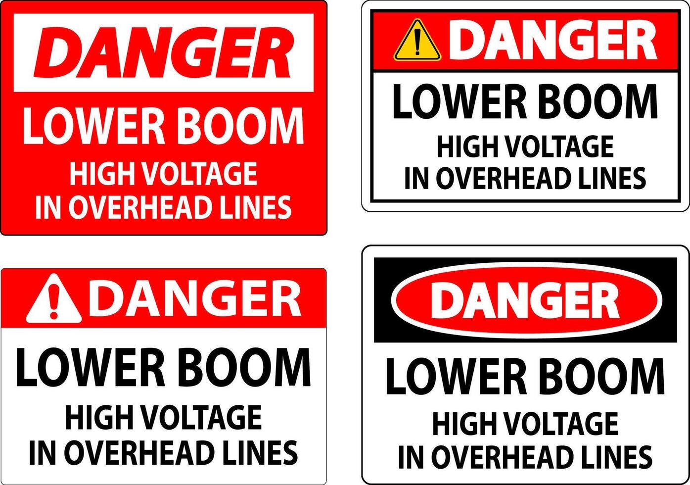 eléctrico la seguridad firmar peligro - inferior auge alto voltaje en gastos generales líneas vector