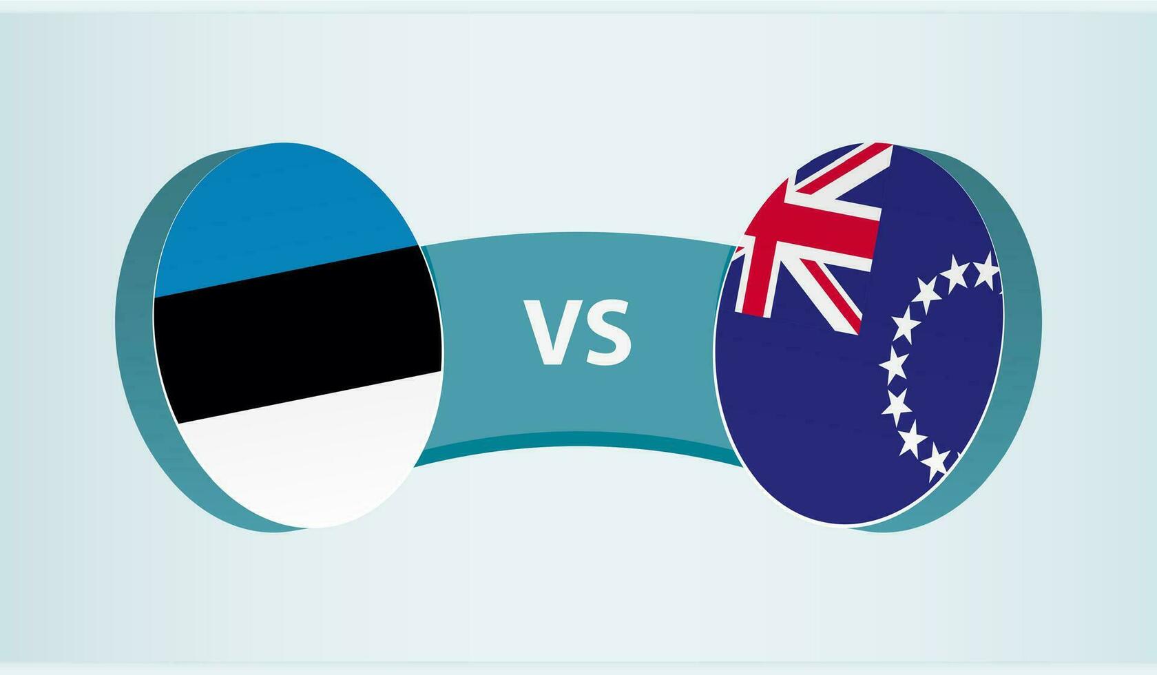 Estonia versus Cook Islands, team sports competition concept. vector