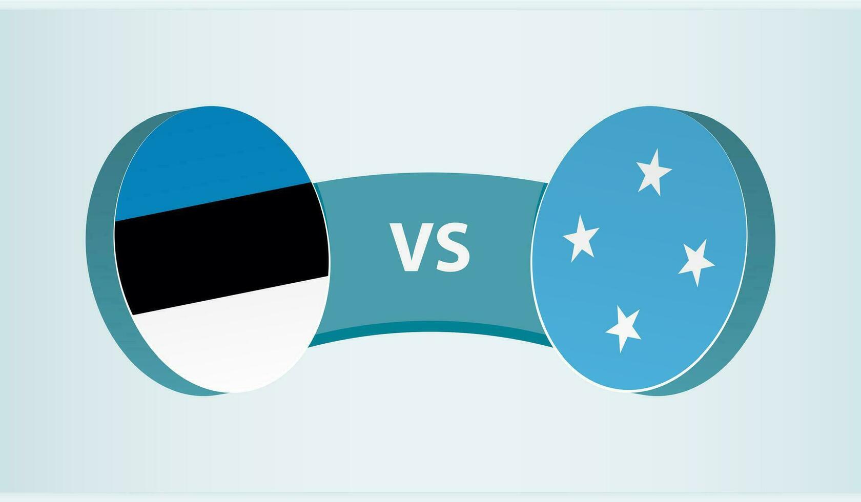 Estonia versus micronesia, equipo Deportes competencia concepto. vector