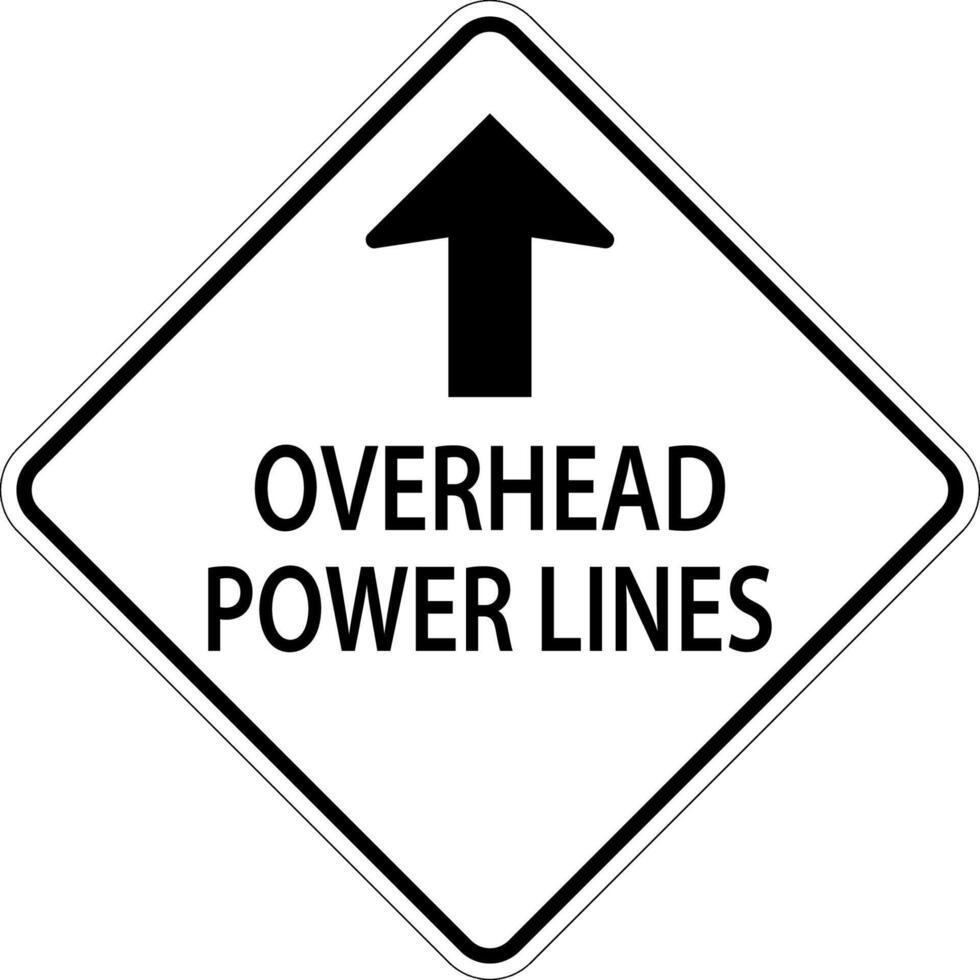 Overhead Power Lines Sign vector