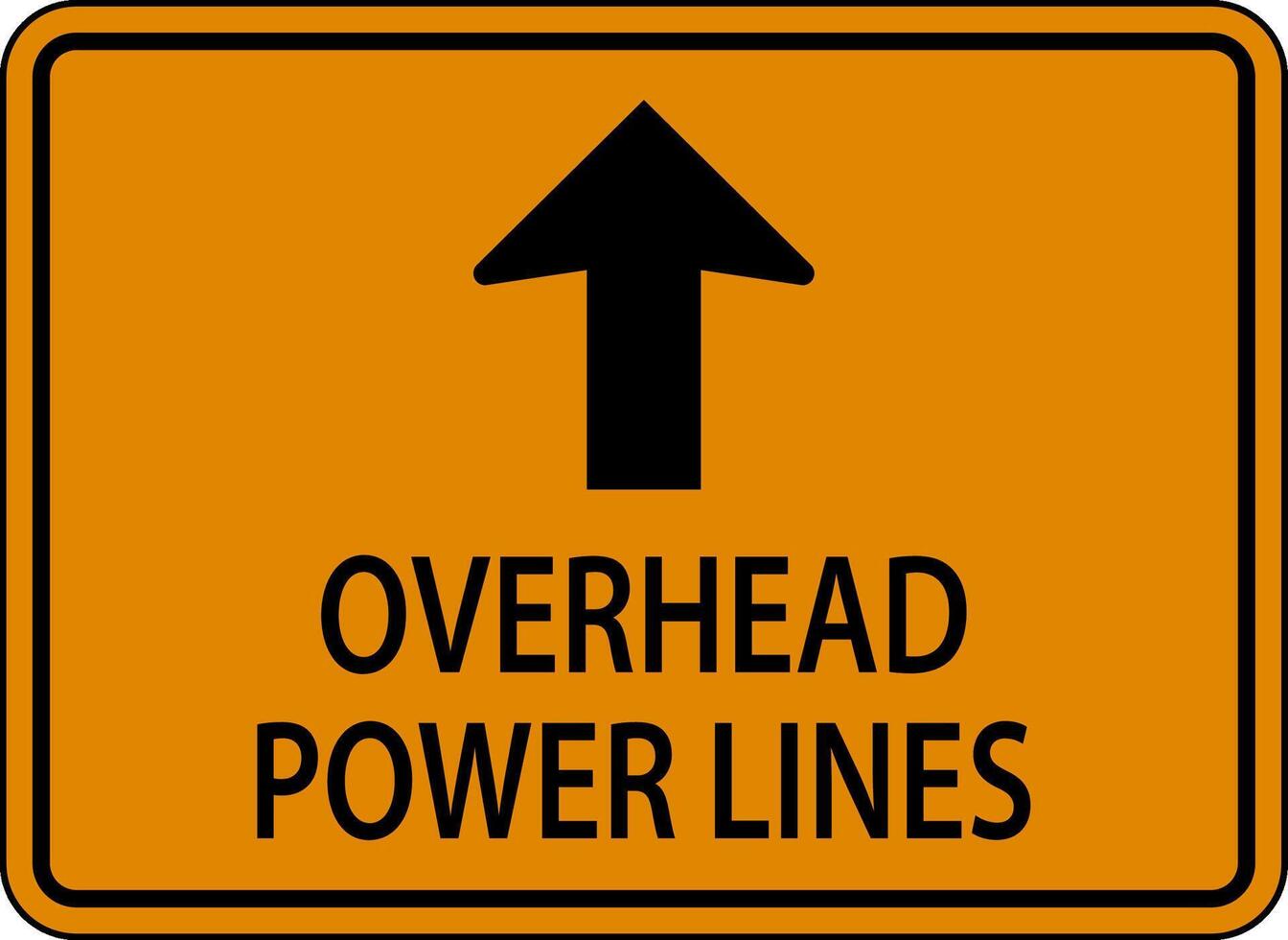 Overhead Power Lines Sign vector