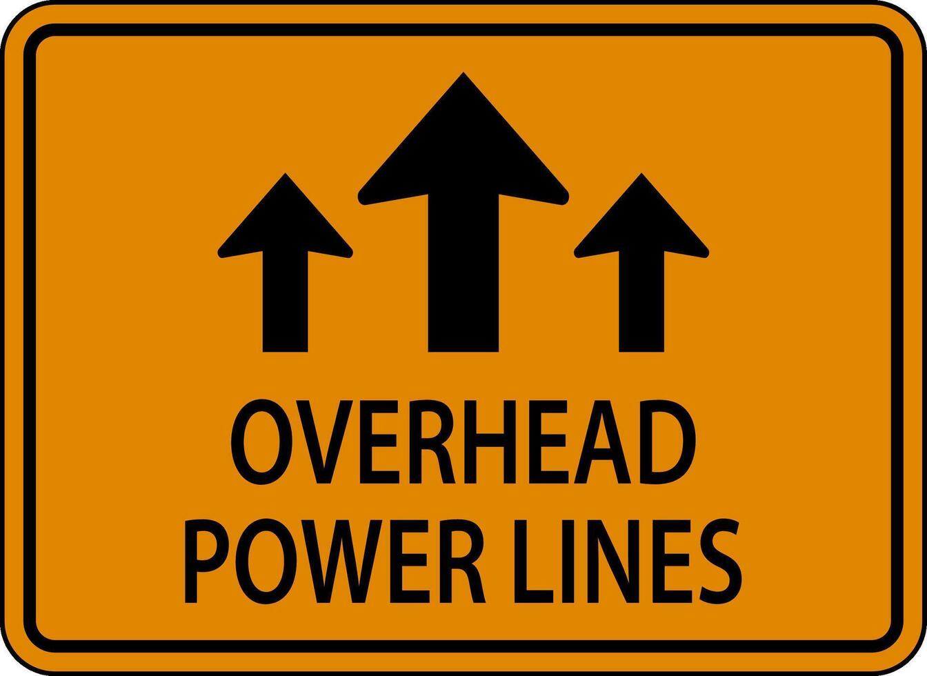 Overhead Power Lines Sign vector