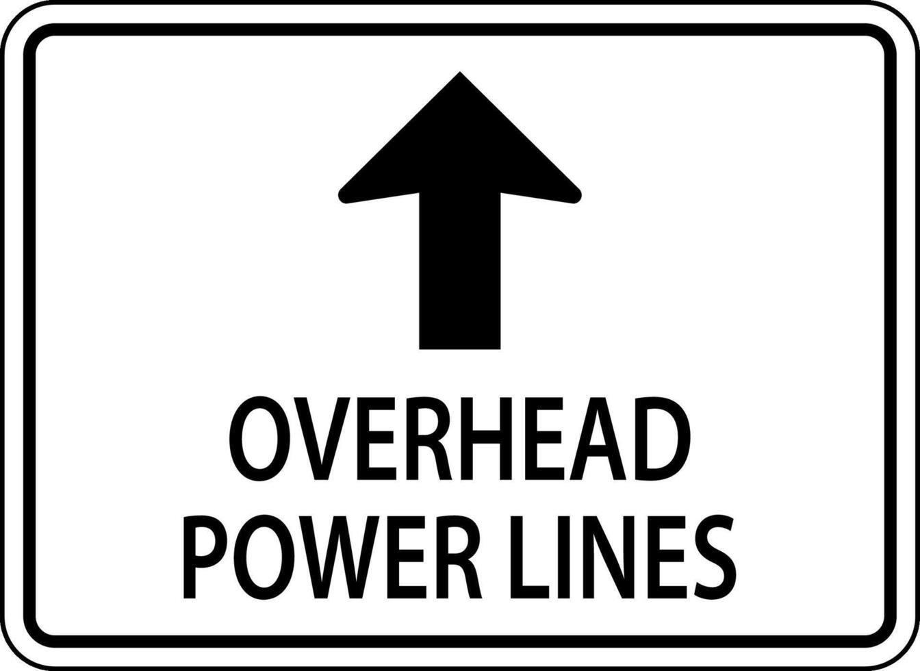 Overhead Power Lines Sign vector