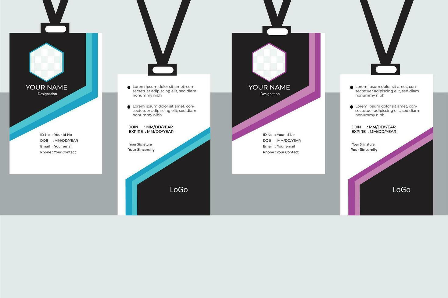 Id card design template. vector