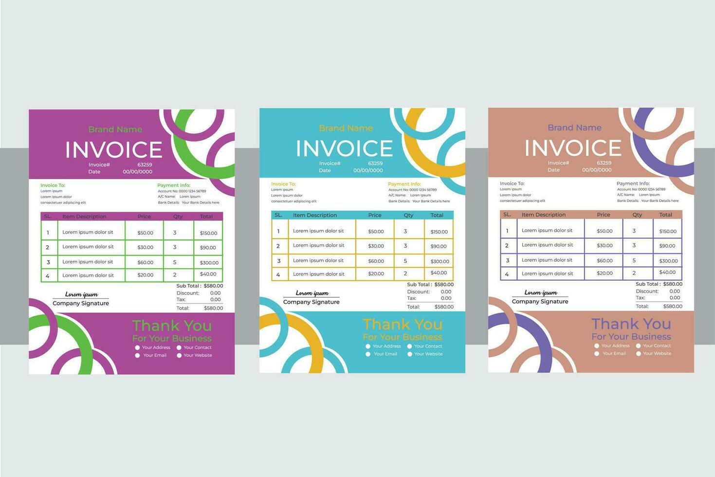 Invoice Design Template vector