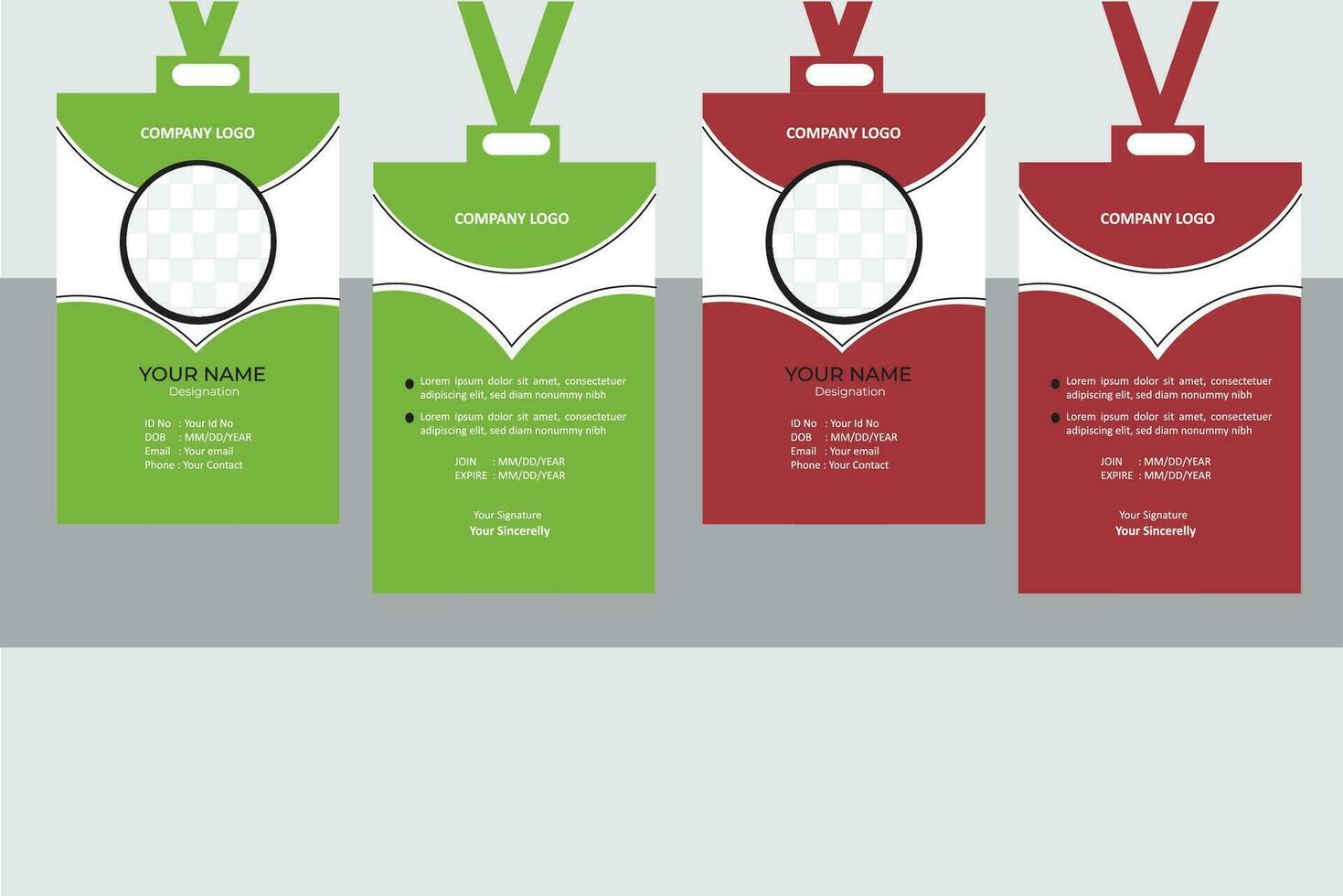 Id card design template. vector