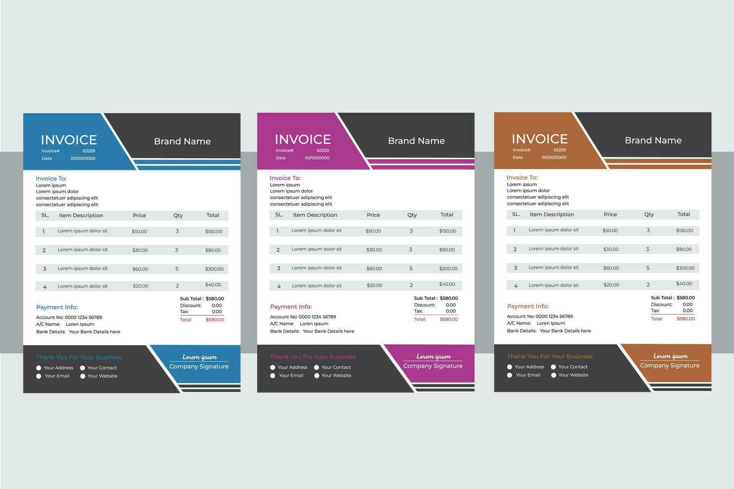 Invoice Design Template vector