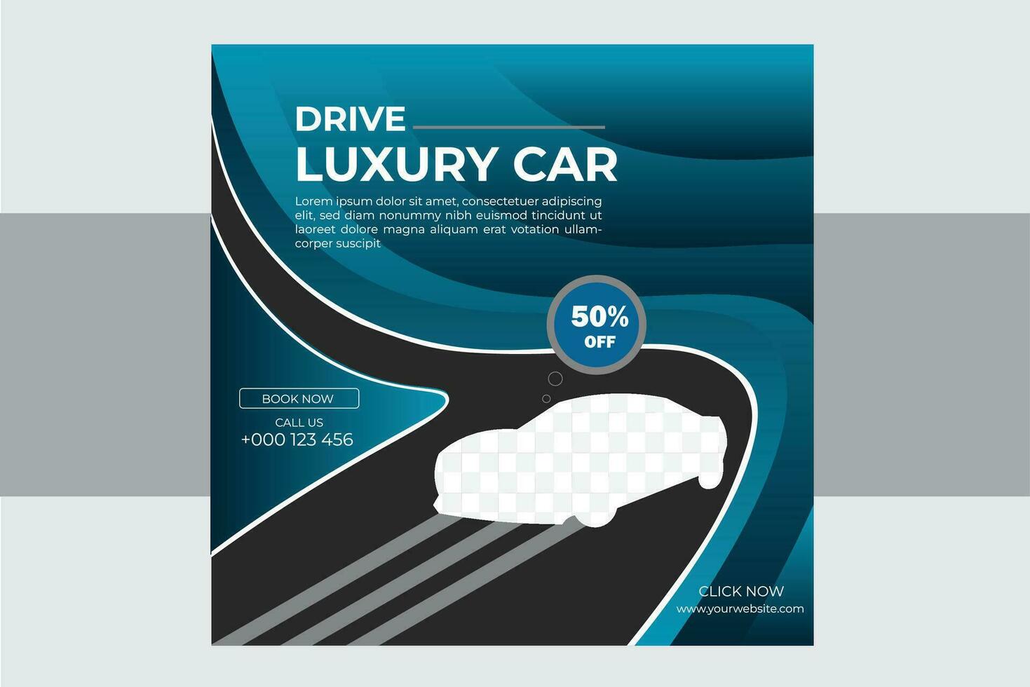 Luxury car Social Media Post  design template. vector