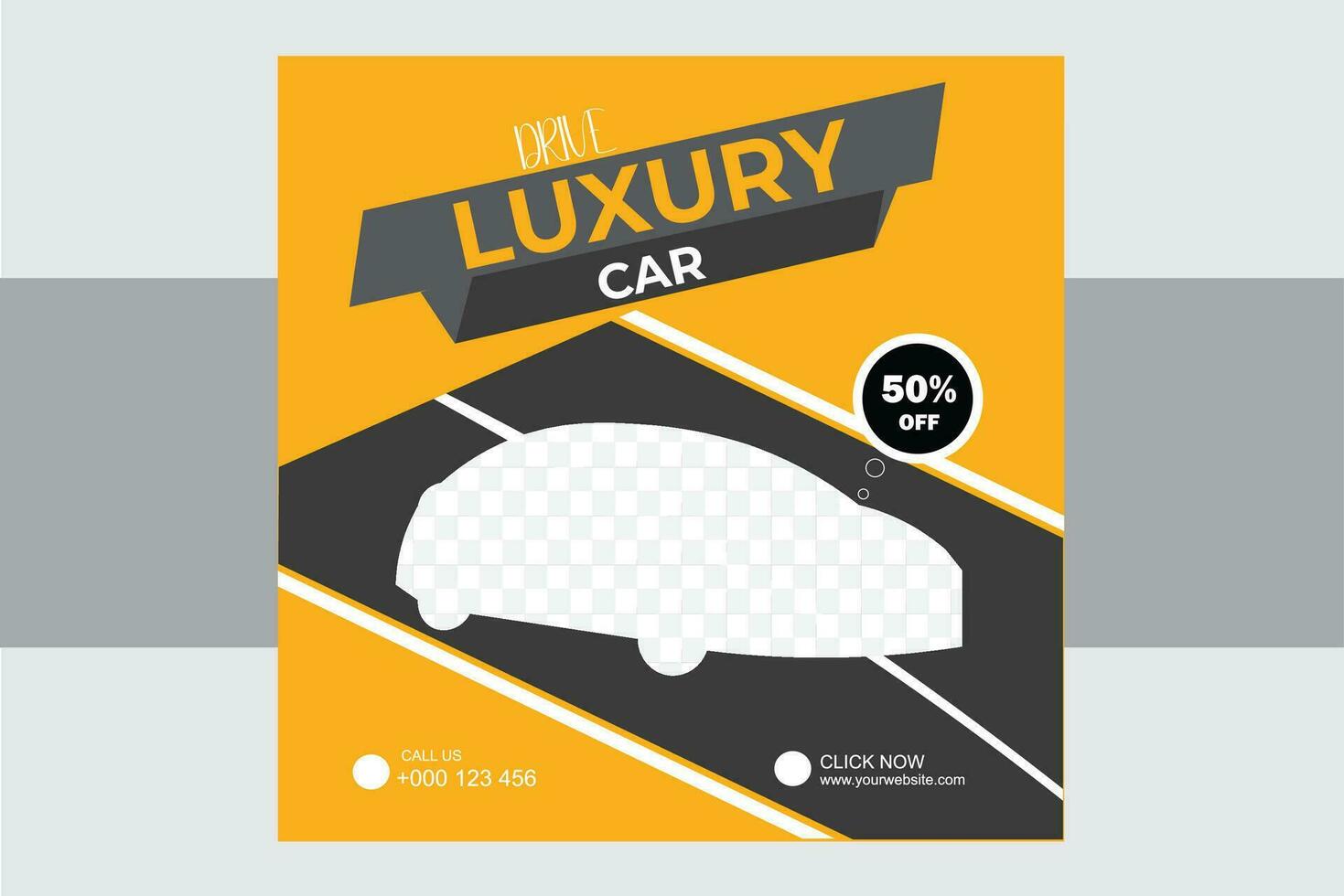 Luxury car Social Media Post  design template. vector