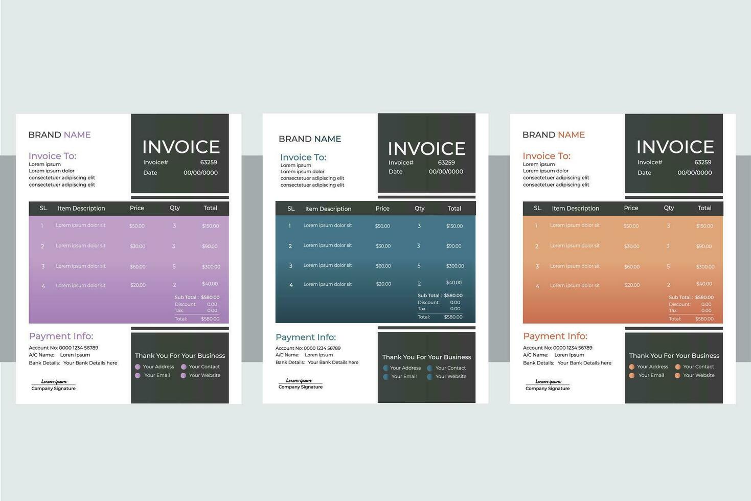 Invoice Design Template vector