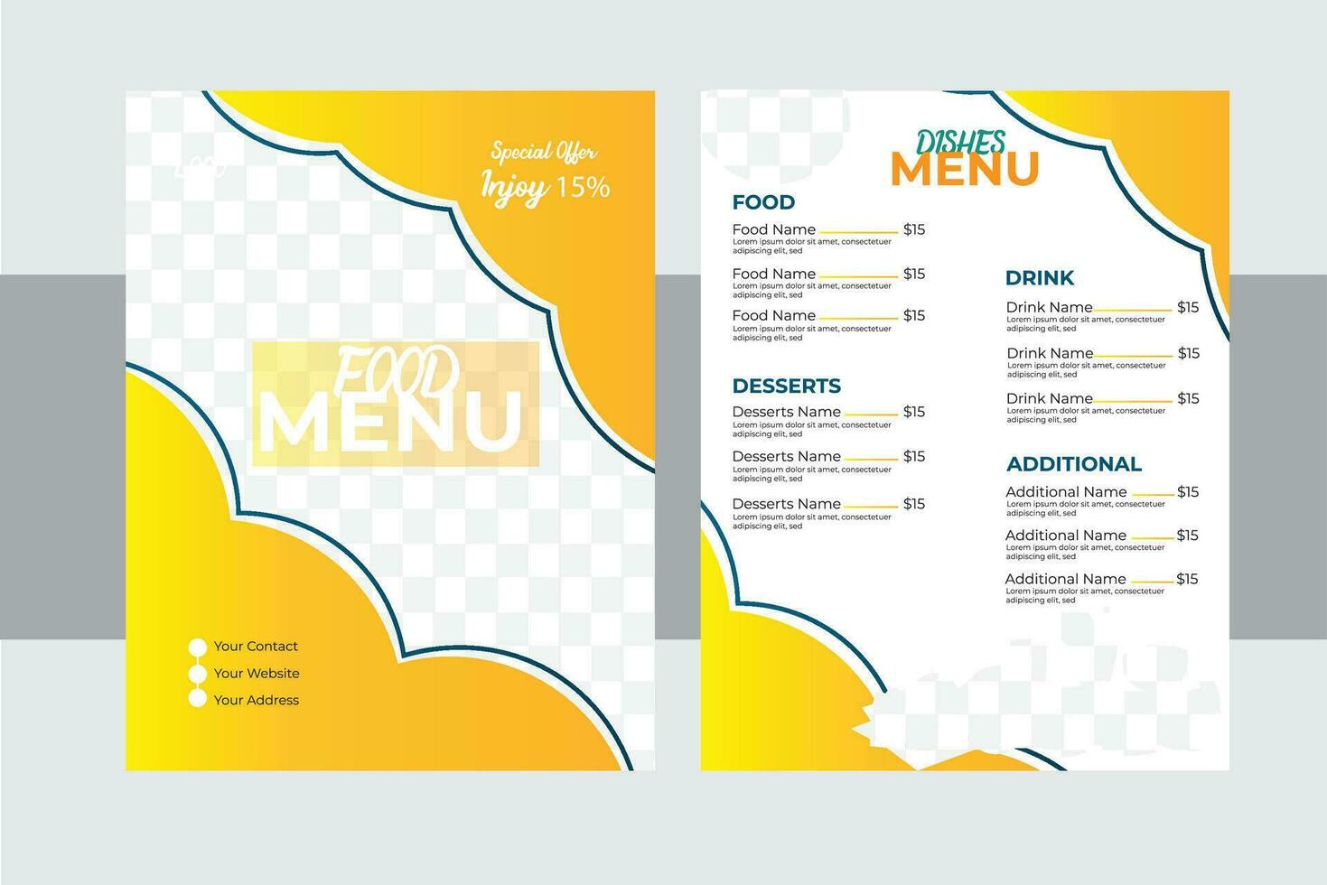 Modern Restaurant Menu Card Design  Template vector