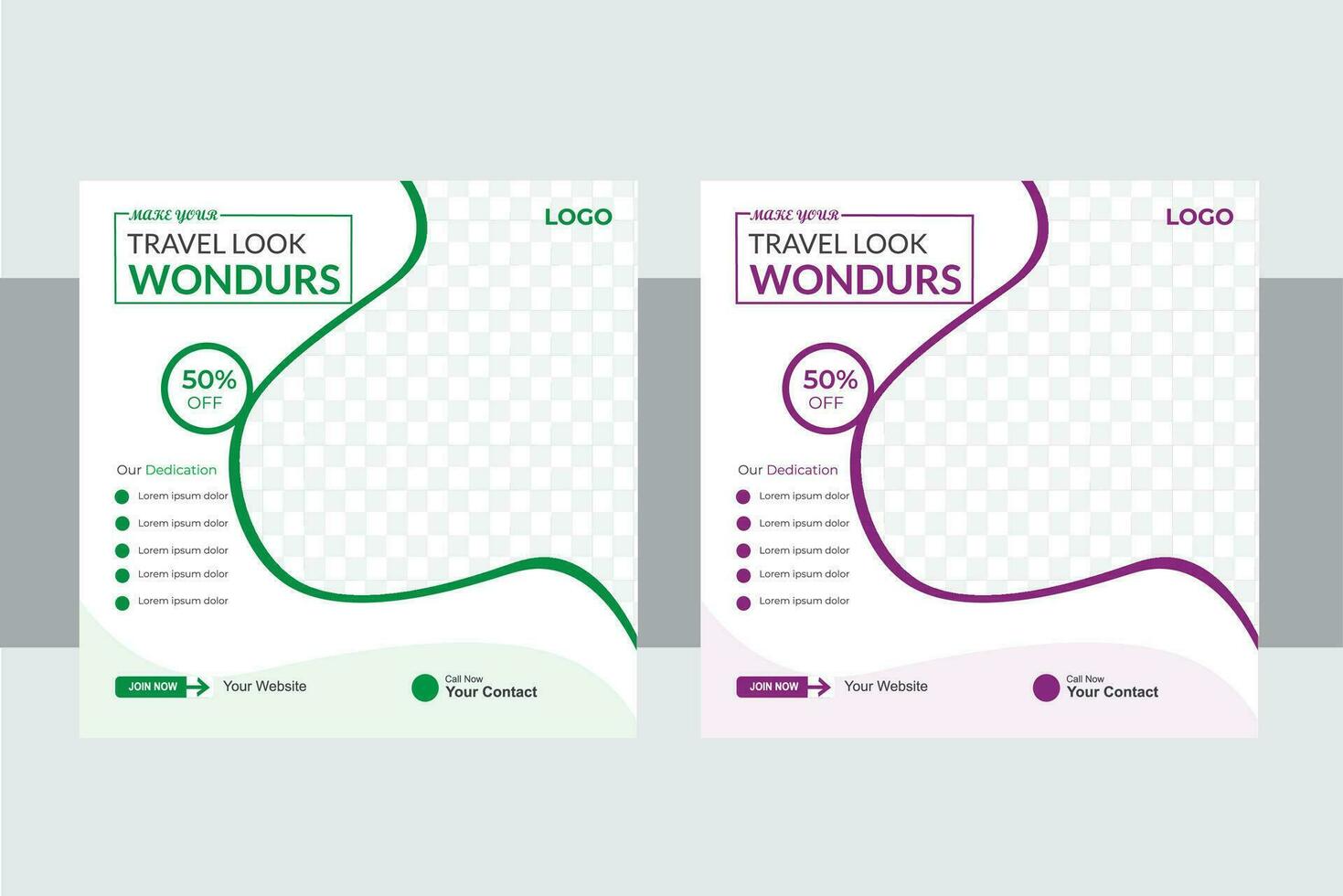 Travel Social Media Post  design template. vector