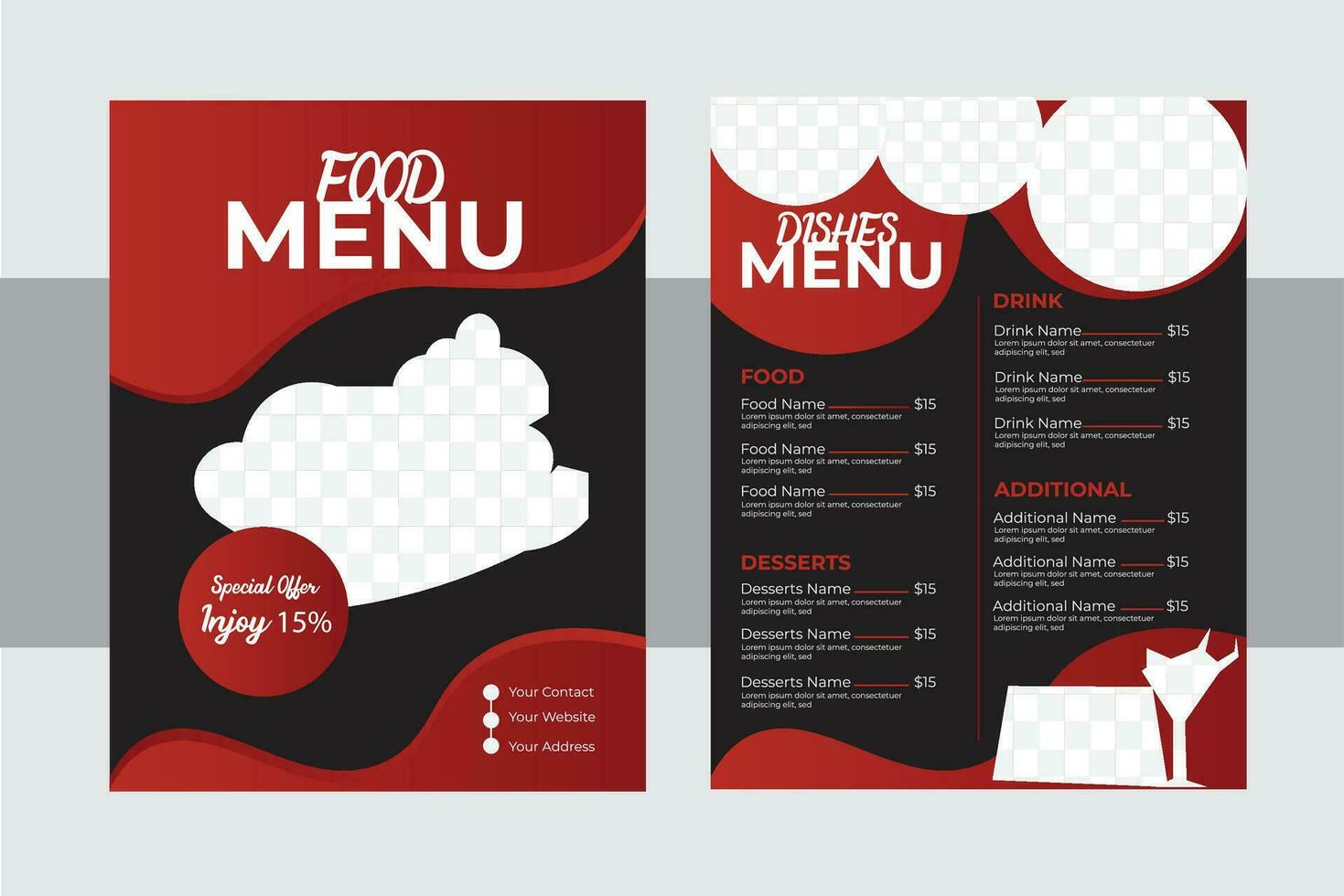 Modern Restaurant Menu Card Design  Template vector