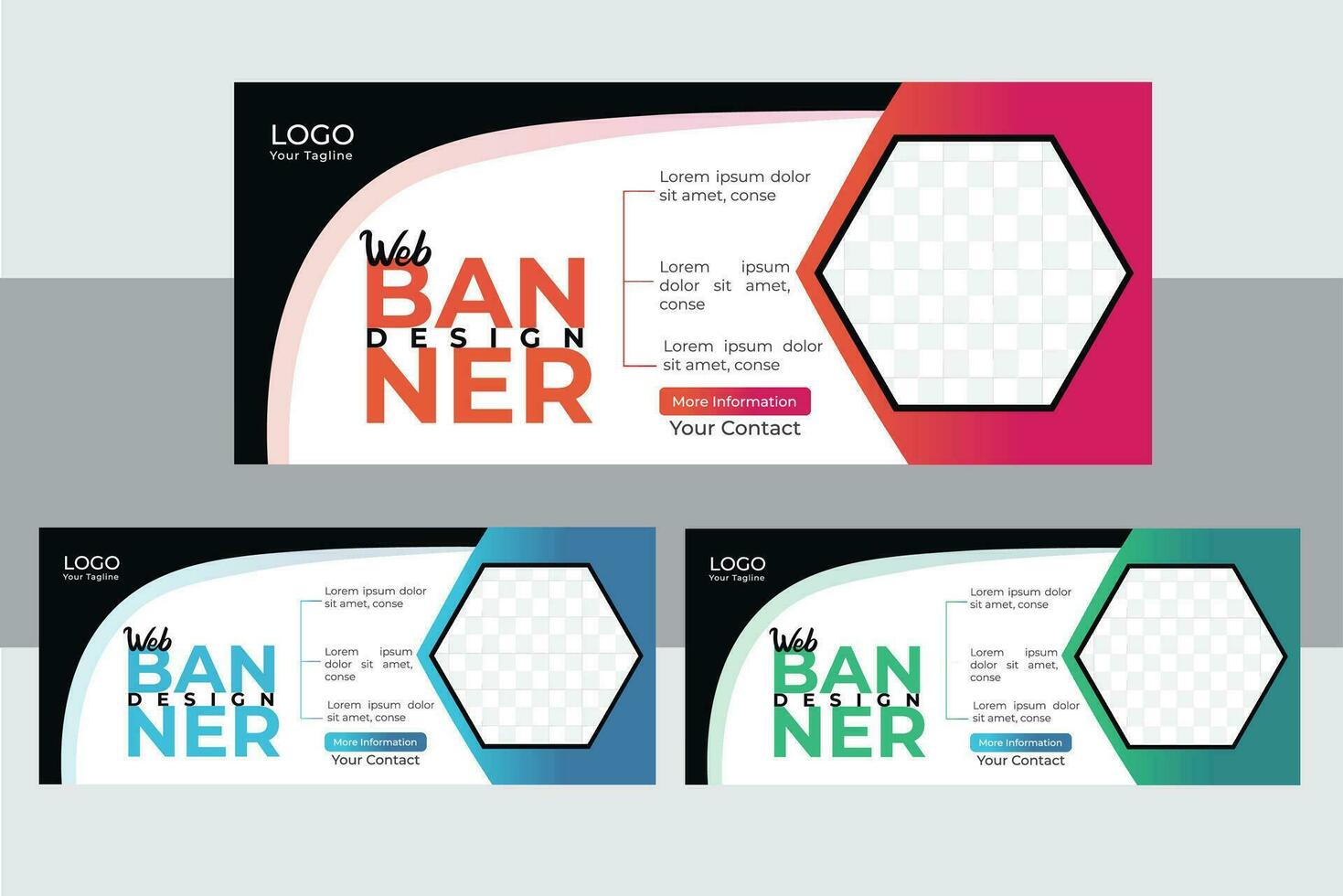 Web Banner Design Template. vector