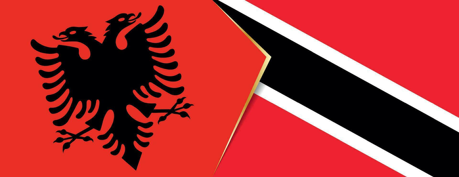 Albania and Trinidad and Tobago flags, two vector flags.