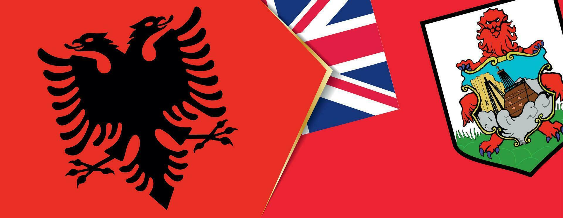 Albania and Bermuda flags, two vector flags.