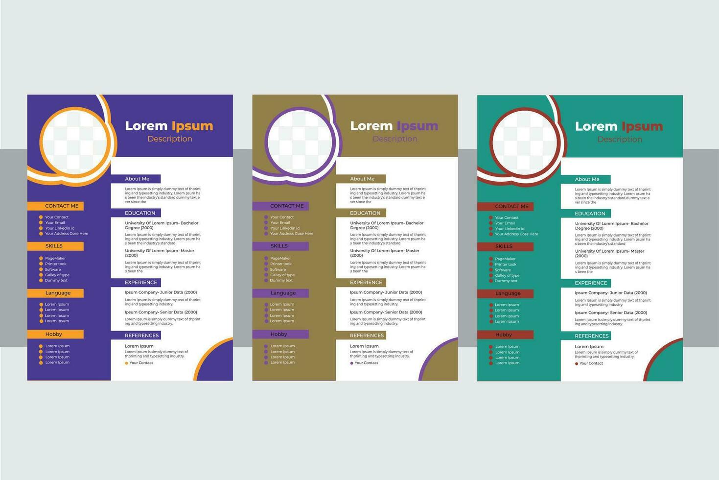 Modern Professional Resume Design Template. vector