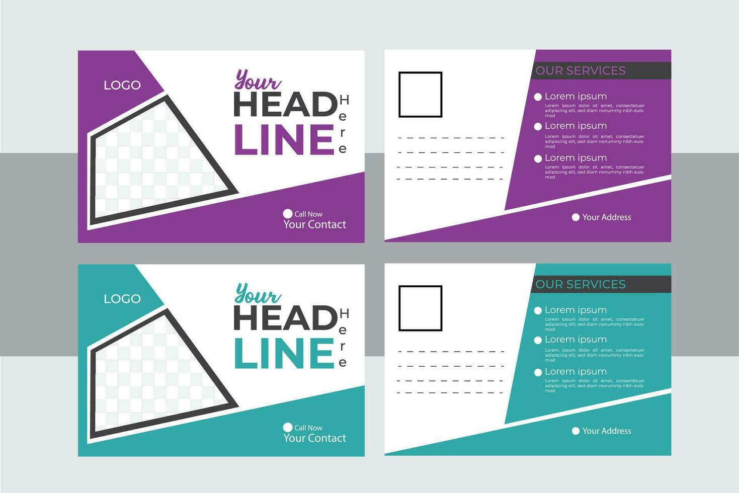 Modern Post Card Design Template. vector